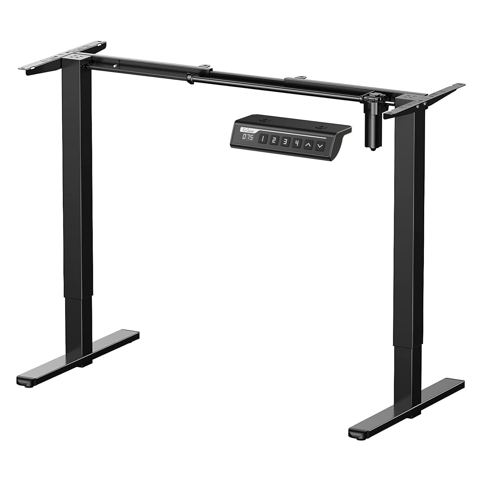 ErGear 電動 昇降式デスク 脚のみ スタンディングデスク 72-118cm高さ調節可能 耐荷重80kg 4パターン高さメモリー機能 上下自動昇降 衝突検知 静音 収納フック付き パソコンデスク 机 pcデスク オフィスデスク 作業机 テレワーク（黒）★m