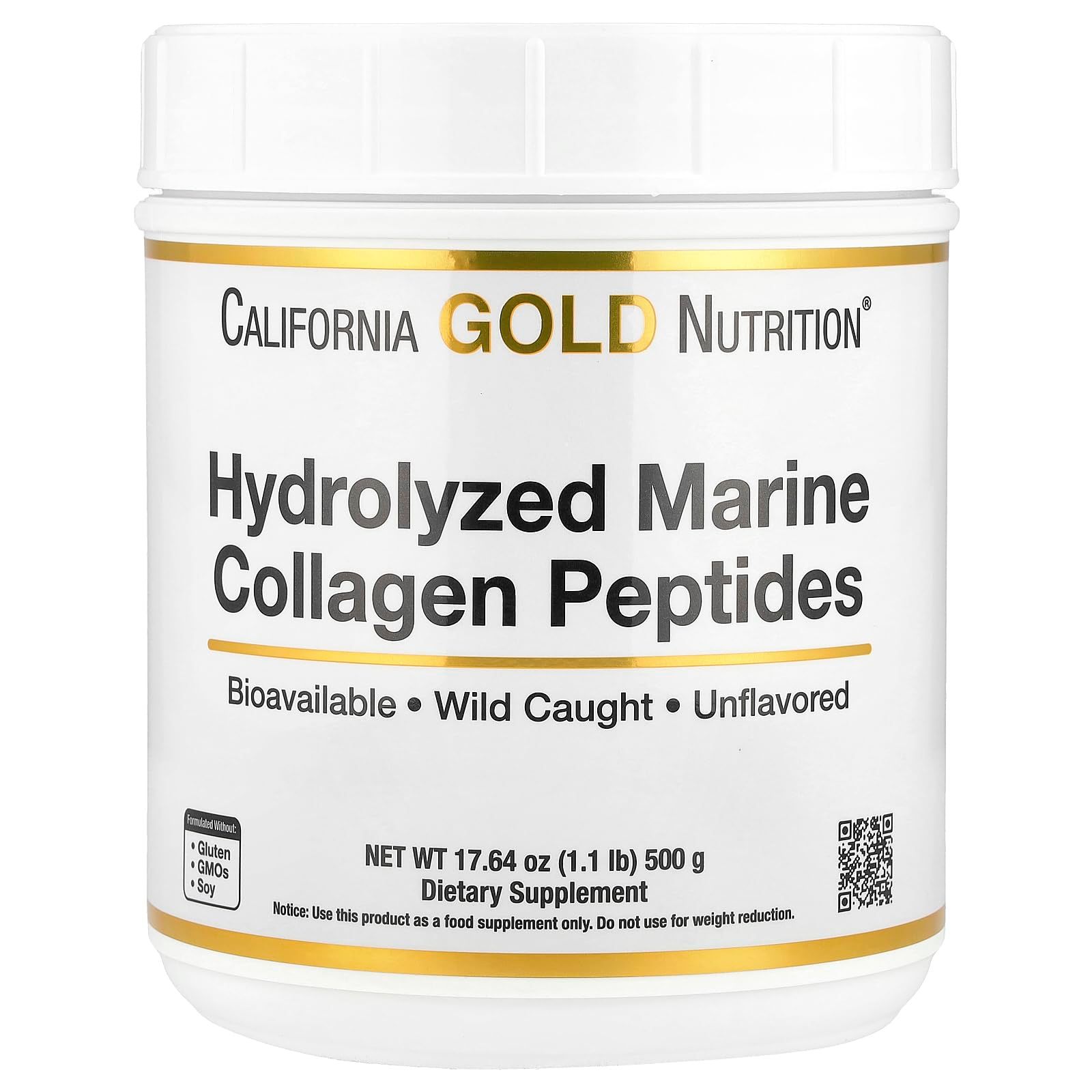 California Gold Nutrition, 加水分解海洋コラーゲンペプチド、無香料、500g（17.64オンス）