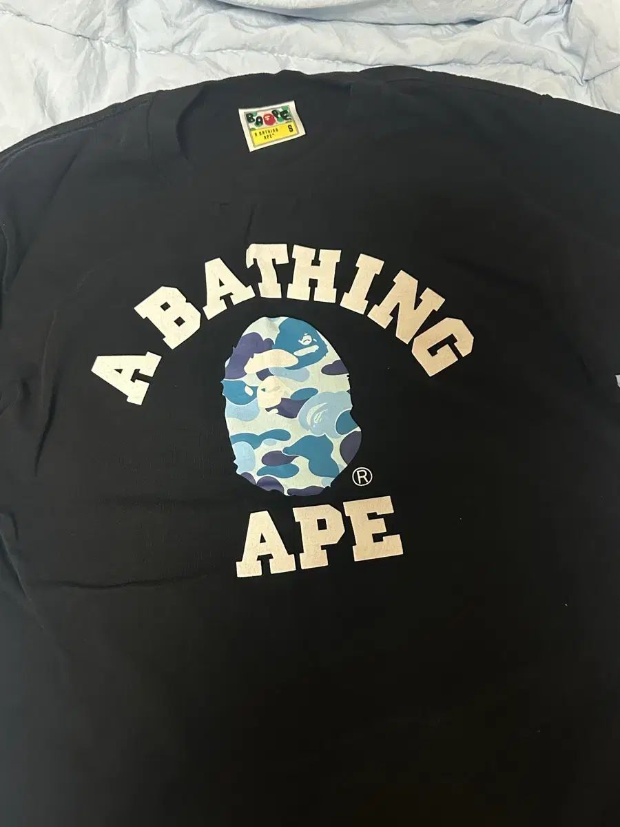 アベイシングエイプ カモフラ カレッジ 半袖 Tシャツ ブラック s