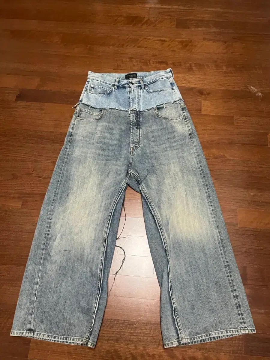 バレンシアガ カットアップ バギー デニム パンツ s