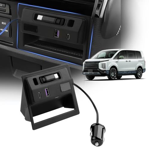 【新登場】Mixsuper デリカ D:5 増設電源ユニット 増設ソケット 分配器 対応 USB シガーソケット Type-C 急速充電 車両電圧計付き LEDフットライト 2019年2月?現行 デリカD5 内装パーツ 簡単取付as 46da4c5e