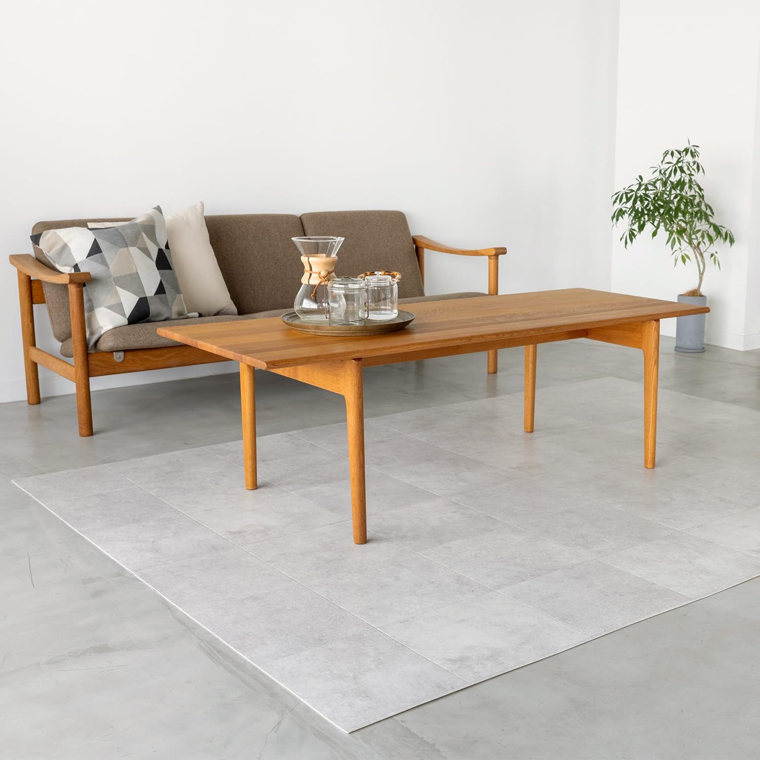 ラグリエ フロアマット ラグ ベントタイル 約184×240cm(92×240cm 2本)Ju