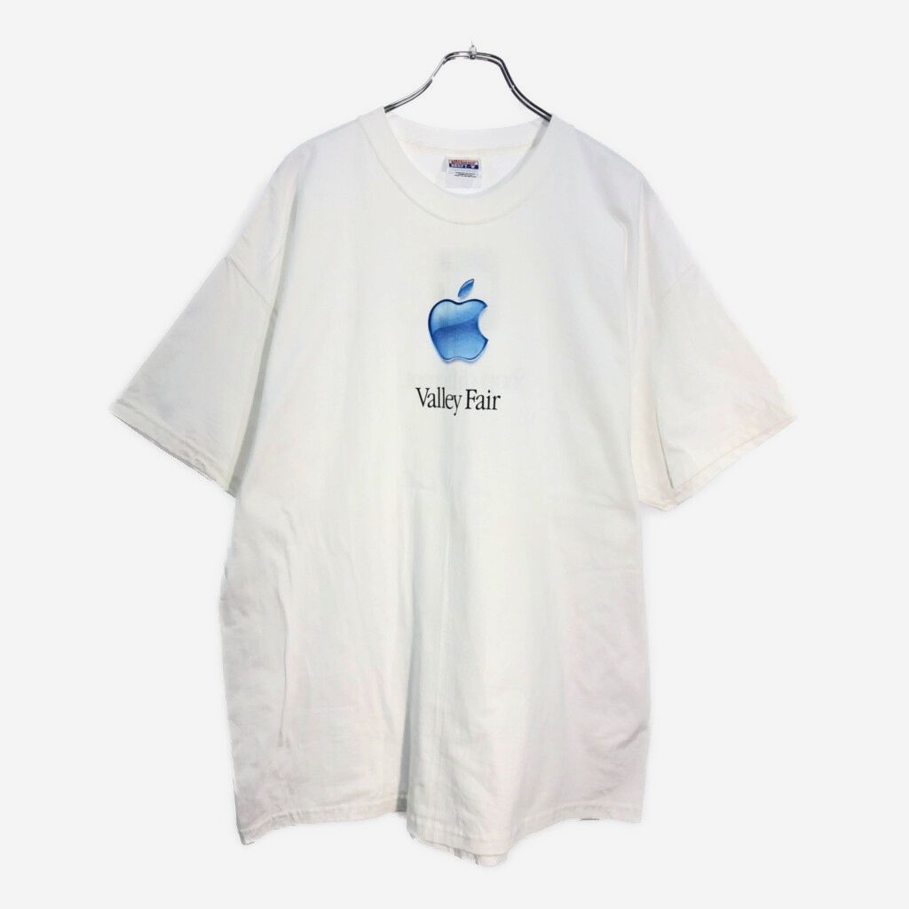 デッドストック 90年代 Hanes ヘインズ apple アップル 半袖Ｔシャツ 企業ロゴ ホワイト(メンズ XL)中古 古着 V7919