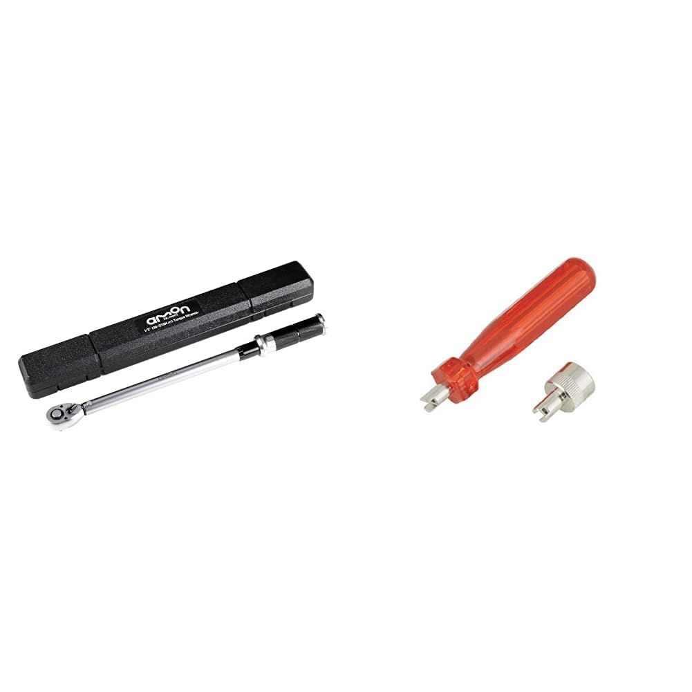 新品 【セット買い】 エーモン(amon) トルクレンチ 差し込み角12.7mm 自動車のタイヤ交換 トルク範囲30N・m~210N・m 校正証明書付き 4994 + 虫回しドライバー(バルブコア廻し) 2本組 4938