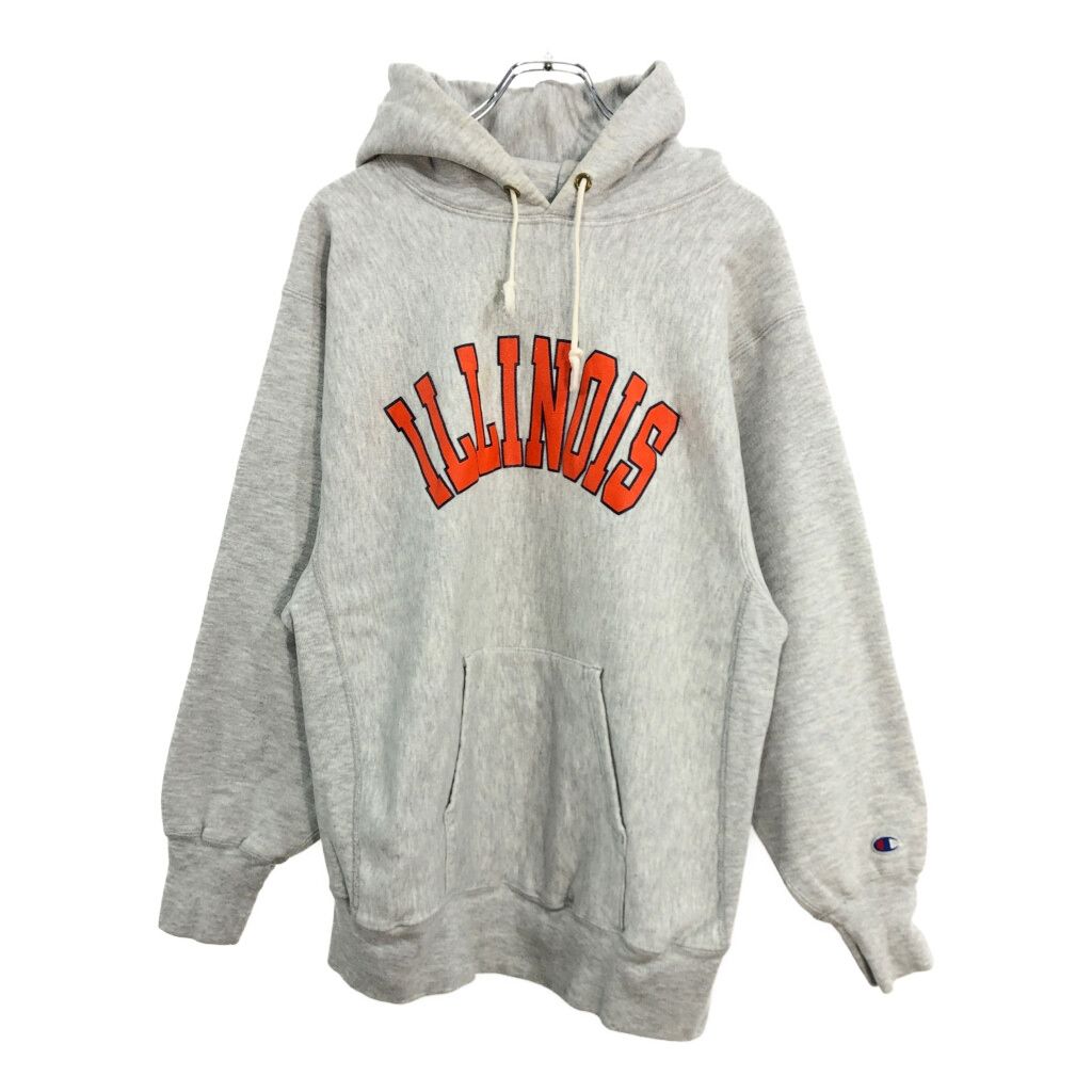 90年代 USA製 Champion チャンピオン REVERSE WEAVE リバースウィーブ パーカー カレッジ グレー(メンズ XL)中古 古着 V6164