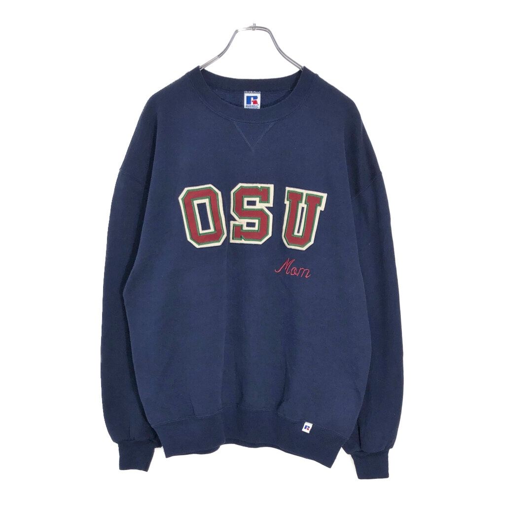 90年代 USA製 RUSSELL ATHLETIC ラッセル OSU Ohio State University スウェット カレッジ ネイビー(メンズ XL)中古 古着 V7565