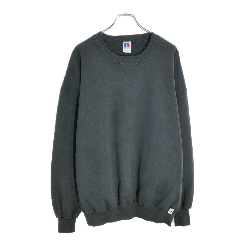 90年代 USA製 RUSSELL ATHLETIC ラッセル スウェット 無地 ブラック(メンズ XXL)中古 古着 V7591
