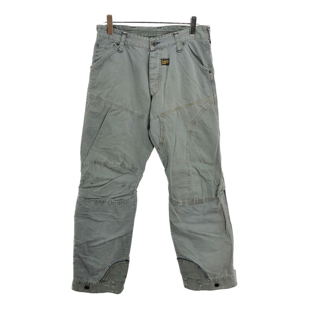 G-STAR RAW ジースターロウ サイドジップ ダブルニー デニムパンツ Y2K グレー(メンズ W33 L32)中古 古着 V5350