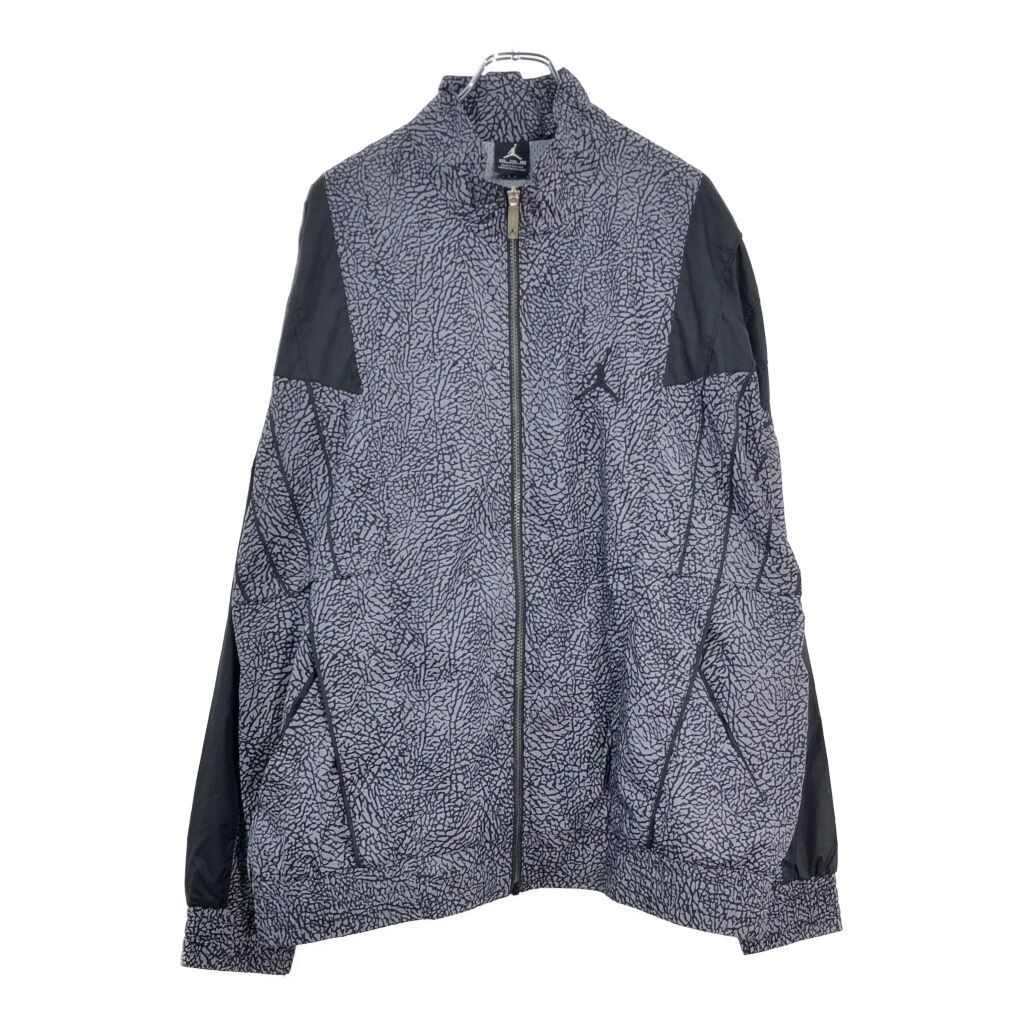 JORDAN ジョーダン ウィンドブレーカージャケット 総柄 ライトグレー(メンズ XXL)中古 古着 V5043 メンズ JORDAN ジョーダン ウィンドブレーカージャケット 総柄 ライト