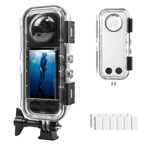 FitStill 40M 潜水ケースInsta360 X5専用防水HD光学ガラスレンズ x5潜水ケース 水中撮影 全方位保護 耐圧性、防塵、落下防止 傷に強い 取付け簡単 ダイビング保護カバー 水中撮影用インスタ360 x5 防水ケース 1df534c7