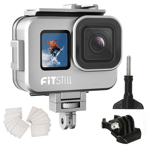 FitStill 80M/263FT 防水アルミニウム合金ケース Go Pro Hero13 /Hero12 /Hero11 /Hero10 /Hero9 ブラック、Go Pro Hero 13/12/11/10/9 ブラックアクションカメラ e2d90b3b