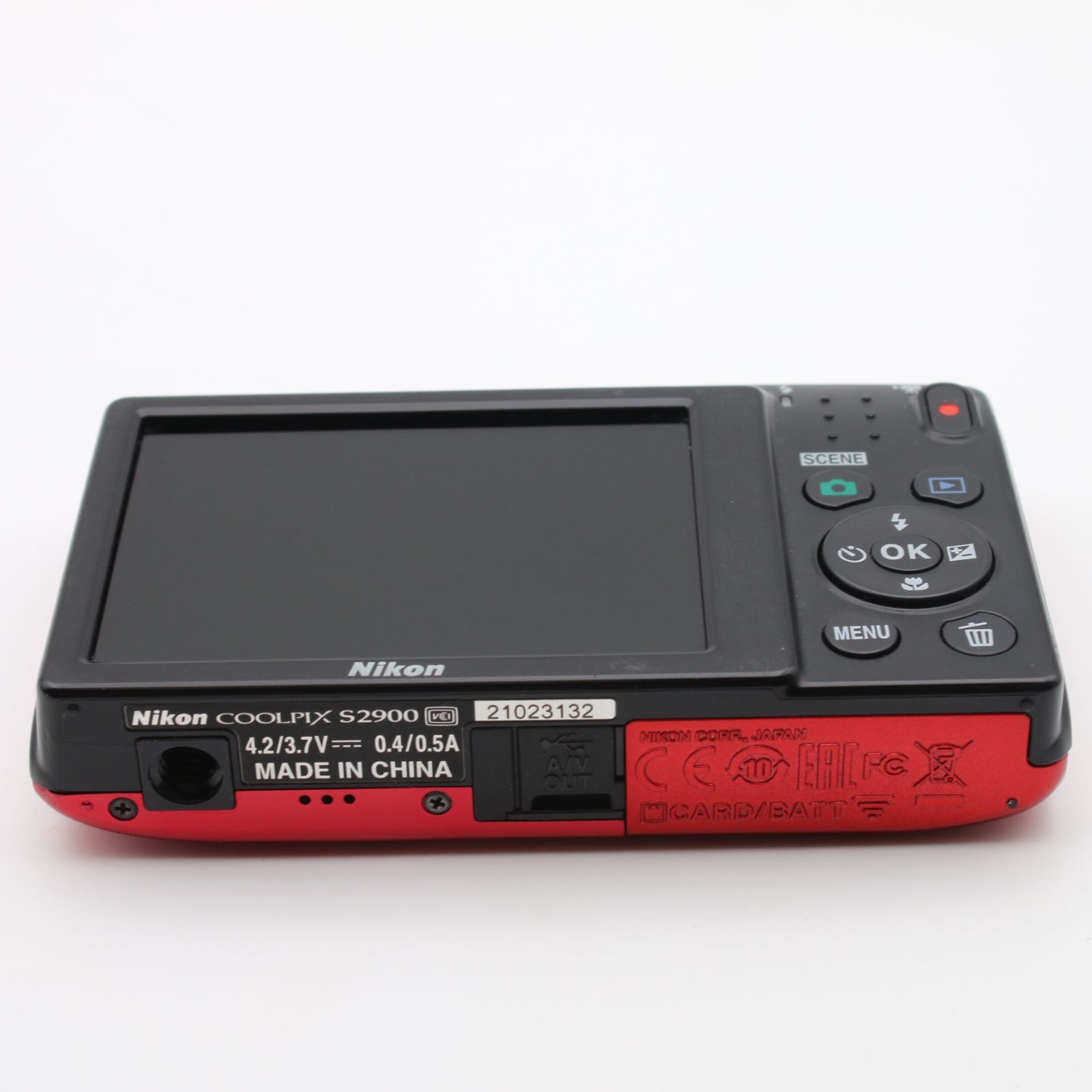 極上品】 Nikon COOLPIX S2900 5倍ズーム 2005万画素 レッド デジタル