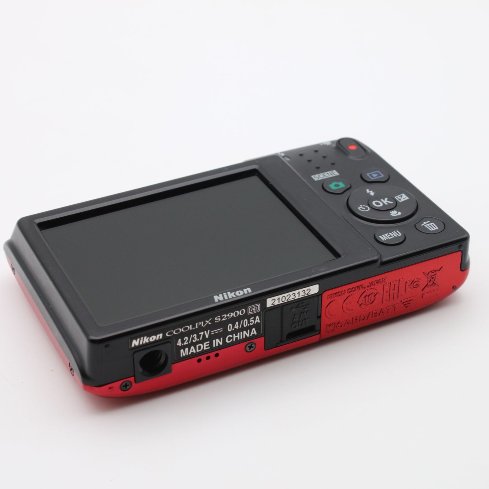 極上品】 Nikon COOLPIX S2900 5倍ズーム 2005万画素 レッド デジタル