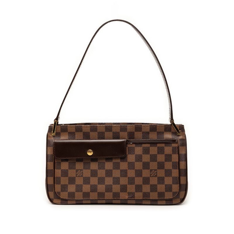 ルイ ヴィトン ダミエ オーバーニュ ワンショルダーバッグ ハンドバッグ N51129 ブラウン PVC レザー レディース LOUIS VUITTON【1-0272894】