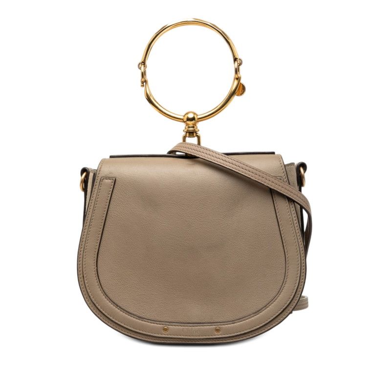 クロエ ナイル ハンドバッグ ブレスレットバッグ ショルダーバッグ 2WAY ベージュ レザー スウェード レディース Chloe【1-0273925】