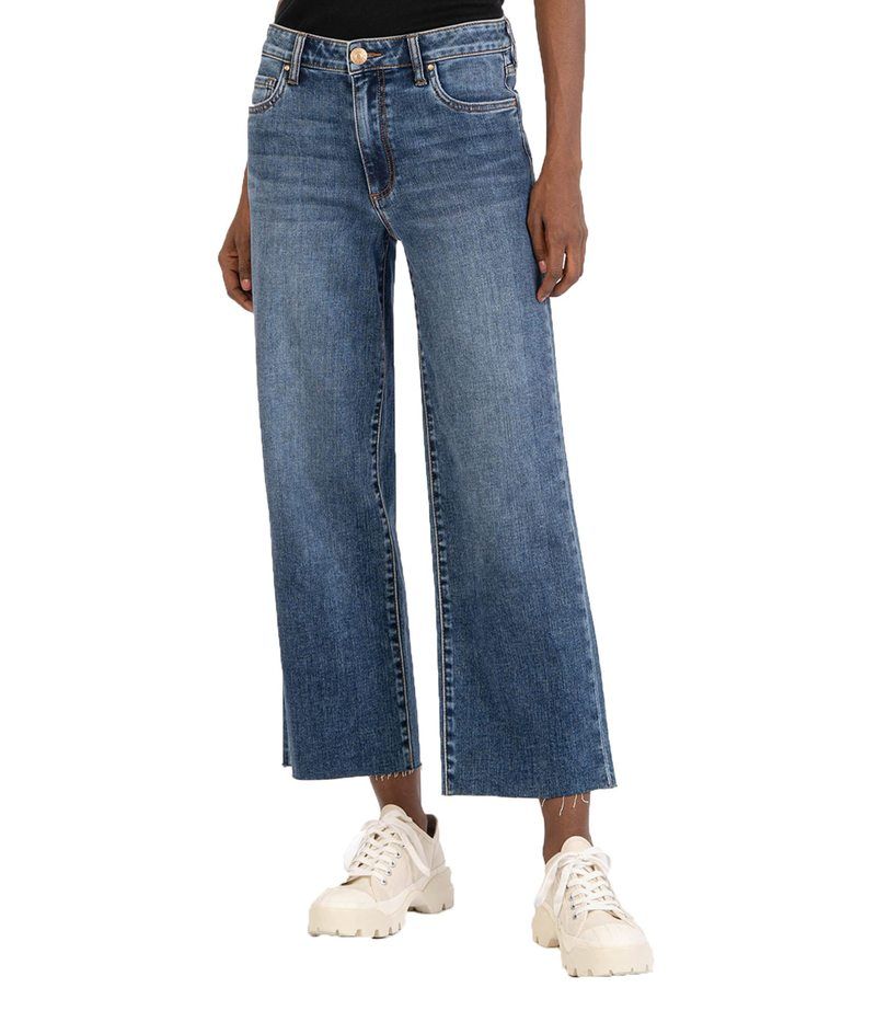 カットフロムザクロス レディース ボトムス デニムパンツ KUT from the Kloth Charlotte HighRise Culottes in Commendatory Commenda