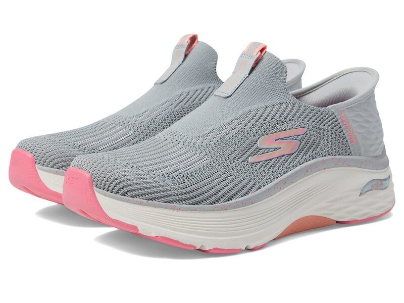 スケッチャーズ レディース シューズ スニーカー SKECHERS Max Cushioning Arch Fit Fluidity Hands Free SlipIns GrayPink グレー