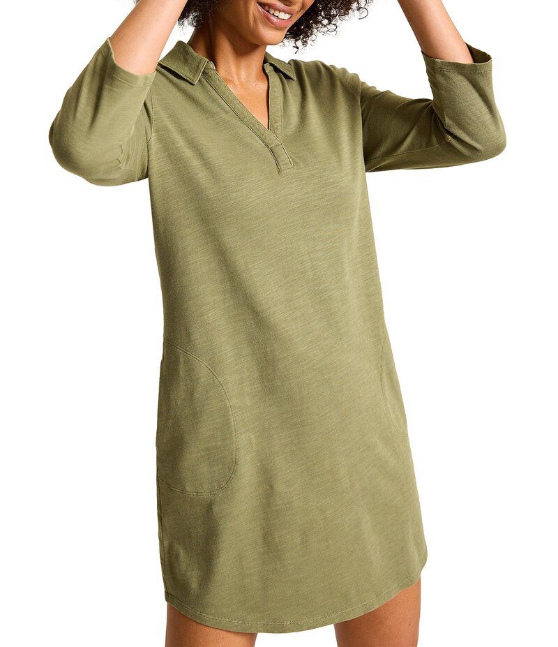 トッミーバハマ レディース トップス ワンピース Vネック ジャージー Tommy Bahama Ashby Isles Jersey Collared Vneck Pocketed Dress Te