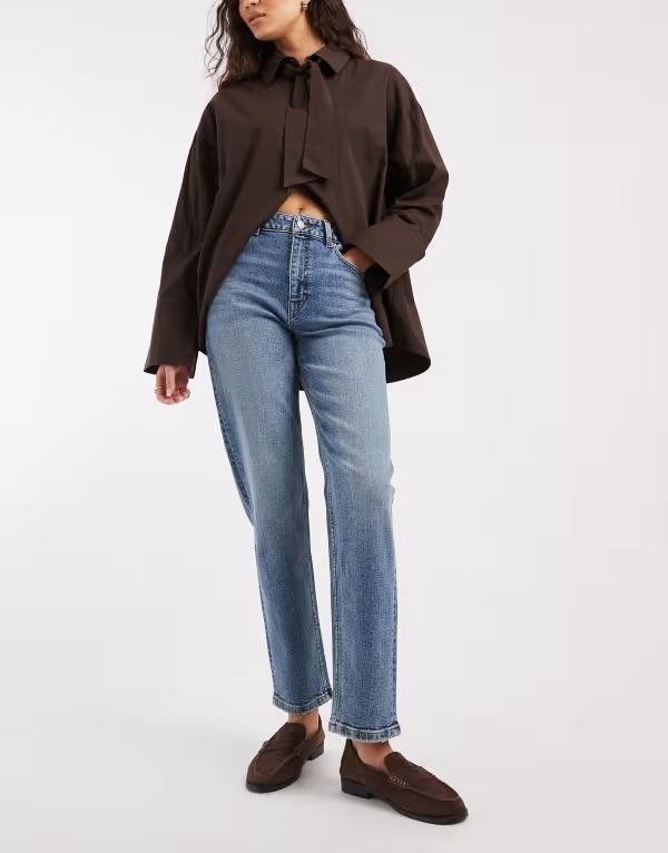 エイソス レディース ボトムス デニムパンツ スリムフィット ヴィンテージーンズ ASOS DESIGN slim fit comfort jeans in vintage wash Vintage