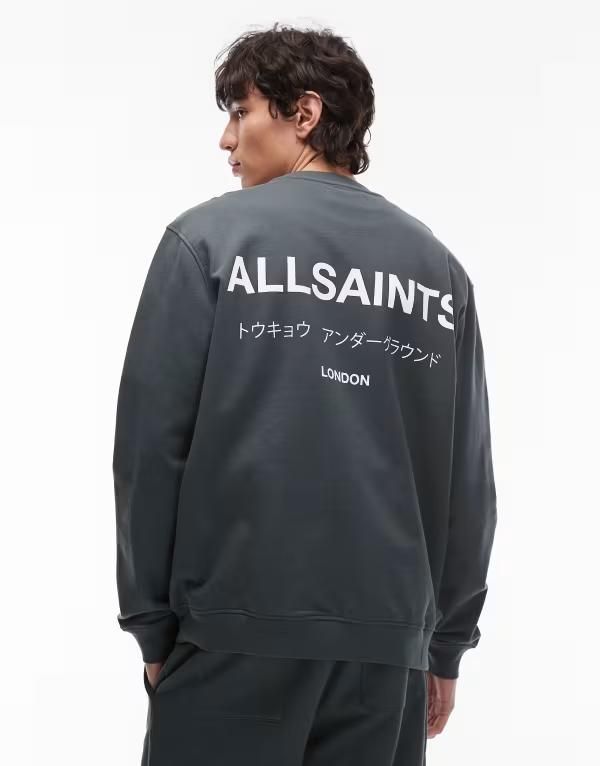 オールセインツ メンズ アウター パーカー・スウェット シャツ AllSaints Underground sweatshirt SUNIL BLUE ブルー