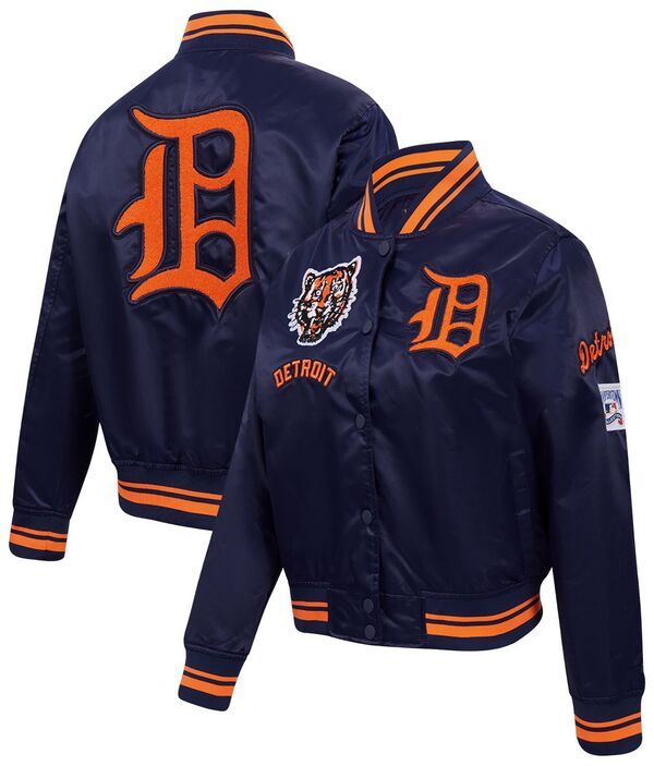 プロスタンダード レディース アウター ジャケット・ブルゾン サテン Pro Standard Womens Detroitigers Retro Satin Jacket Navy ネイビー