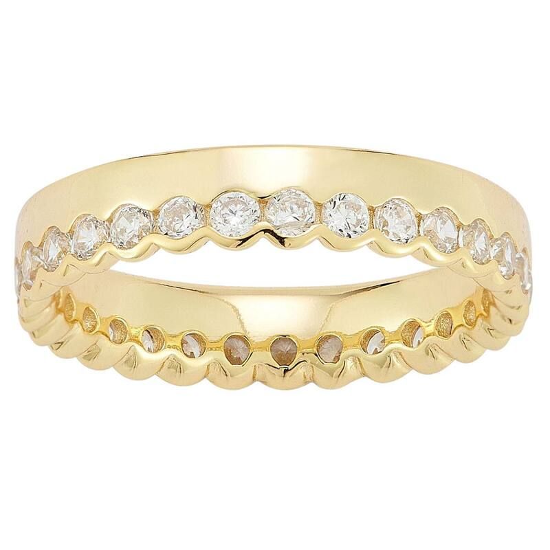 Sunkissed Sterling レディース アクセサリー リング Sunkissed Sterling 14k Gold Over Silver Cubic Zirconia Crown Rin