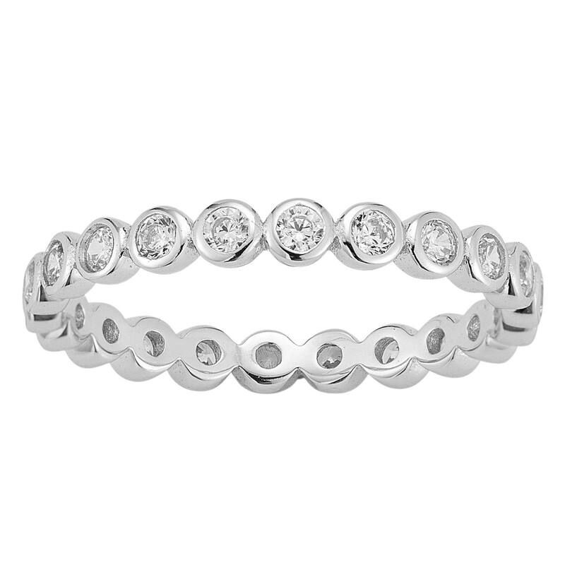 Sunkissed Sterling レディース アクセサリー リング Sunkissed Sterling 14k Gold Over Silver Bezel Set Cubic Zirconia