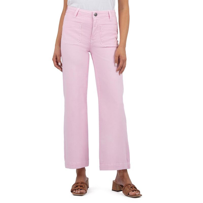 カットフロムザクロス レディース ボトムス デニムパンツ ワイドレッグ KUT from the Kloth Meg High Rise Wide Leg W Patch Pockets Regula