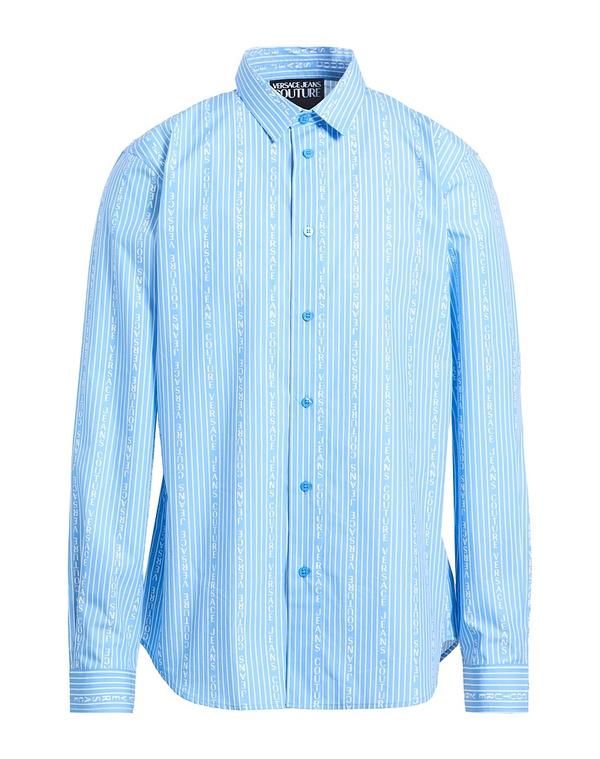 ヴェルサーチ メンズ トップス シャツ VERSACE JEANS COUTURE ストライプ柄シャツ Light Blue ブルー