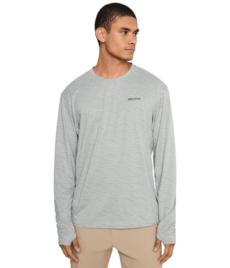 マーモット メンズ トップス シャツ Marmot AirExchange SolarShield Crew Long Sleeve Boulder Crack F