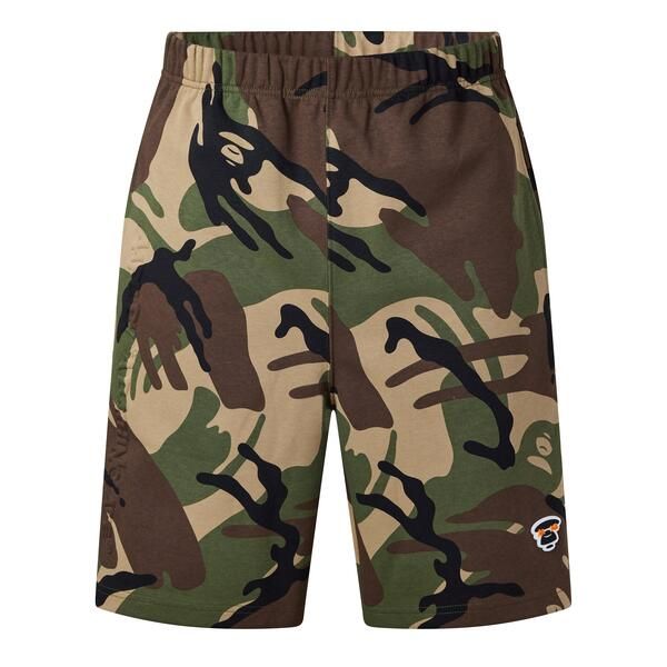 エエイプ メンズ ボトムス カジュアルパンツ ショートパンツ フリース AAPE Mens Fleece Jogger Shorts Green Camo グリーン