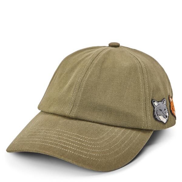 メゾンキツネ メンズ アクセサリー 帽子 キャップ Maison Kitsune Mens Double Fox Head Fade Baseball Cap Faded Lrl Green グリーン