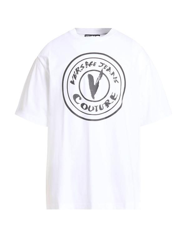 ヴェルサーチ メンズ トップス Tシャツ VERSACE JEANS COUTURE White ホワイト