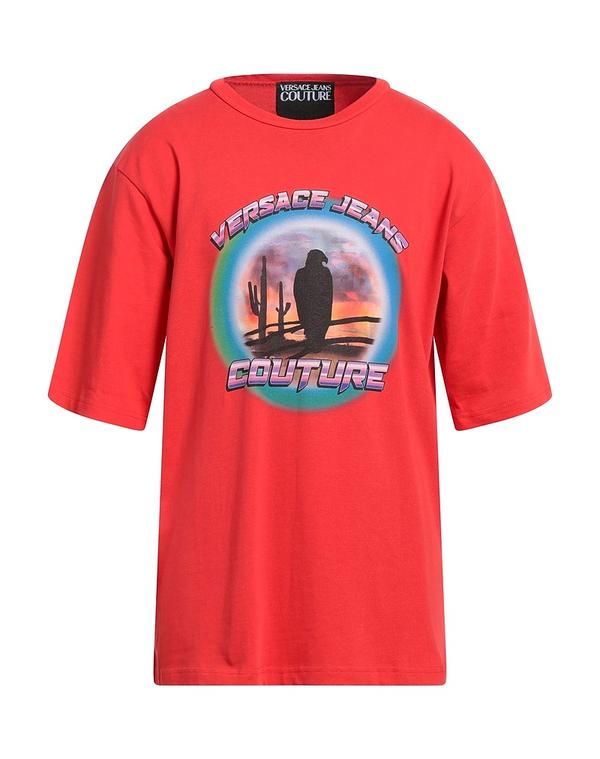 ヴェルサーチ メンズ トップス Tシャツ VERSACE JEANS COUTURE T Red レッド