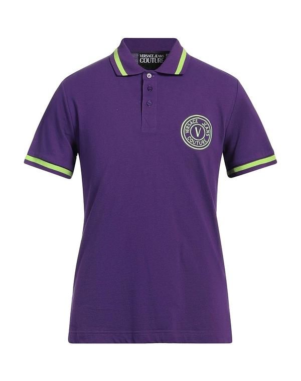 ヴェルサーチ メンズ トップス ポロシャツ VERSACE JEANS COUTURE Purple パープル