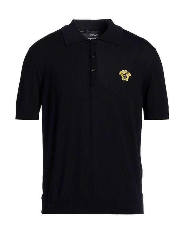 ヴェルサーチ メンズ トップス ポロシャツ VERSACE Black ブラック