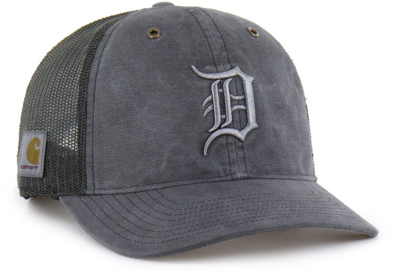 カーハート メンズ アクセサリー 帽子 Carhartt x 47 Carhartt x 47 Adult Detroitigers Charcoal Dyed Trucker Adjustable