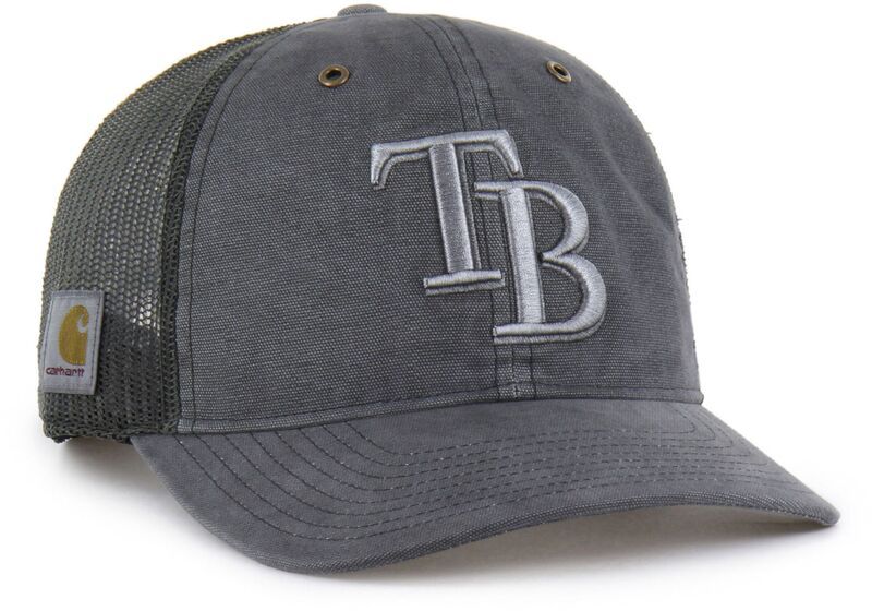 カーハート メンズ アクセサリー 帽子 Carhartt x 47 Carhartt x 47 Adultampa Bay Rays Charcoal Dyed Trucker Adjustable