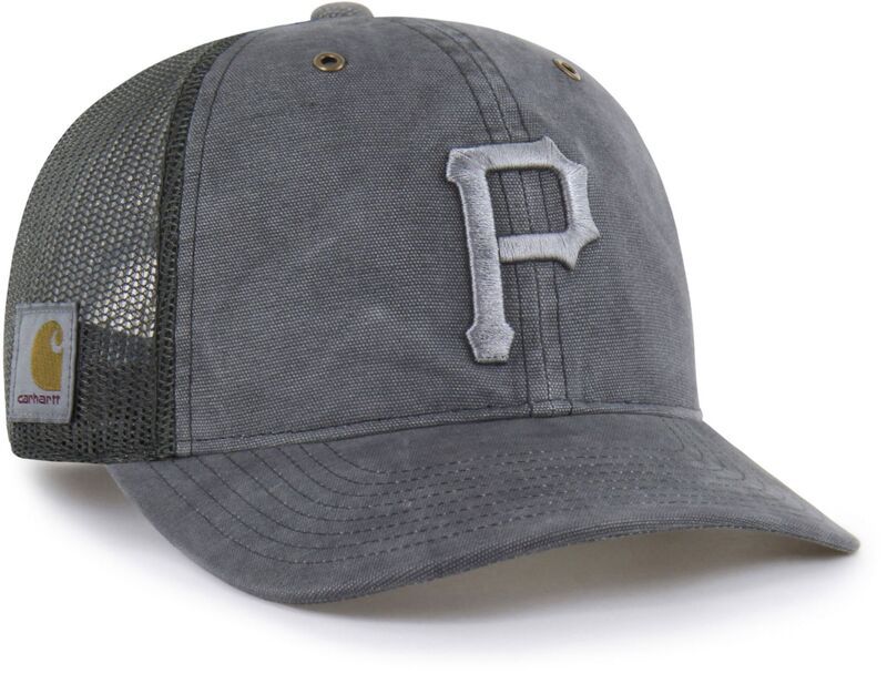 カーハート メンズ アクセサリー 帽子 Carhartt x 47 Carhartt x 47 Adult Pittsburgh Pirates Charcoal Dyed Trucker Adjus