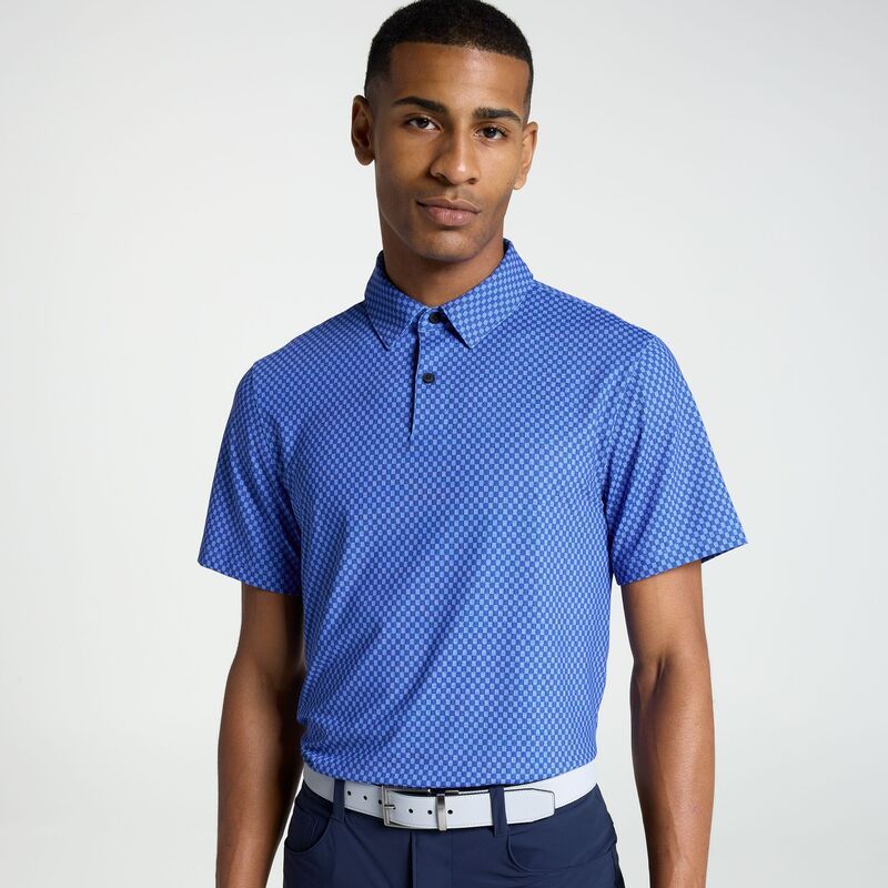 ヴァースト メンズ トップス ポロシャツ プリント VRST Mens Golf Pivot Printed Polo Tacticalines Blue Flash ブルー