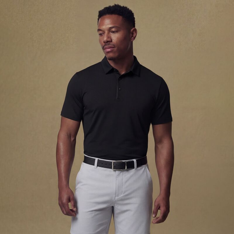 ヴァースト メンズ トップス ポロシャツ VRST Mens Golf Performance Bonded Polo Pure Black ブラック
