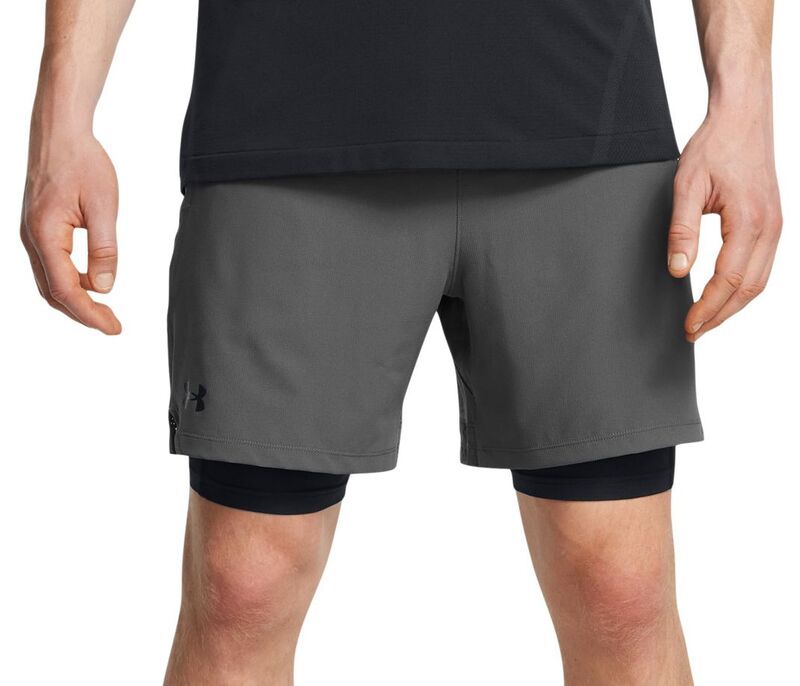 アンダーアーマー メンズ ボトムス ハーフパンツ・ショーツ ショートパンツ Under Armour Mens Vanish Woven 2in1 Shorts CastlerockBlack ブラッ
