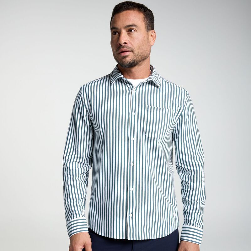 ヴァースト メンズ トップス シャツ VRST Mens Limitless Pique Long Sleeve Button Up Shirt June Bug Stripe ストライプ