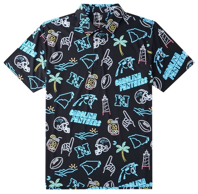 チャビーズ メンズ トップス ポロシャツ chubbies Mens Carolina Panthers Black Neon Polo NoColor ブラック
