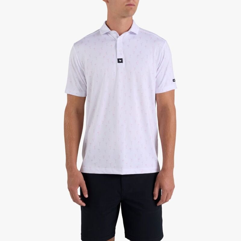 バッドバーディー メンズ トップス ポロシャツ Bad Birdie Mens Legs For Days Core Performance Golf Polo Frosty Petal