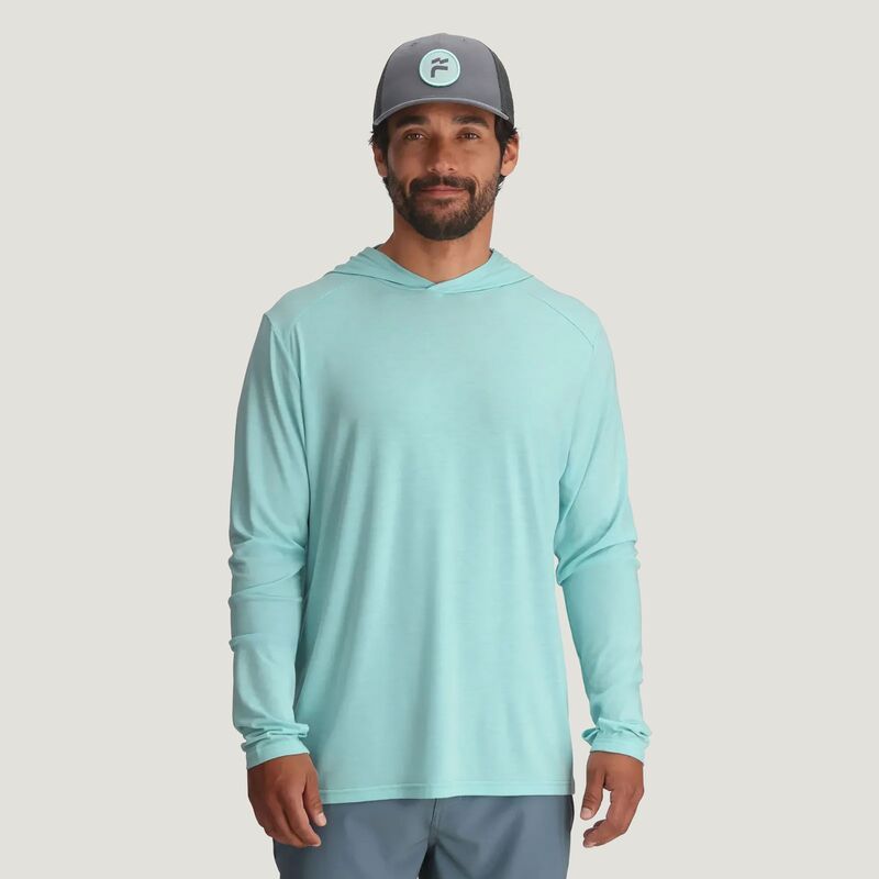 フリー フライ メンズ アウター パーカー・スウェット Free Fly Mens Bamboo Shade Hoodie Heather Bahama Blue ヘザー