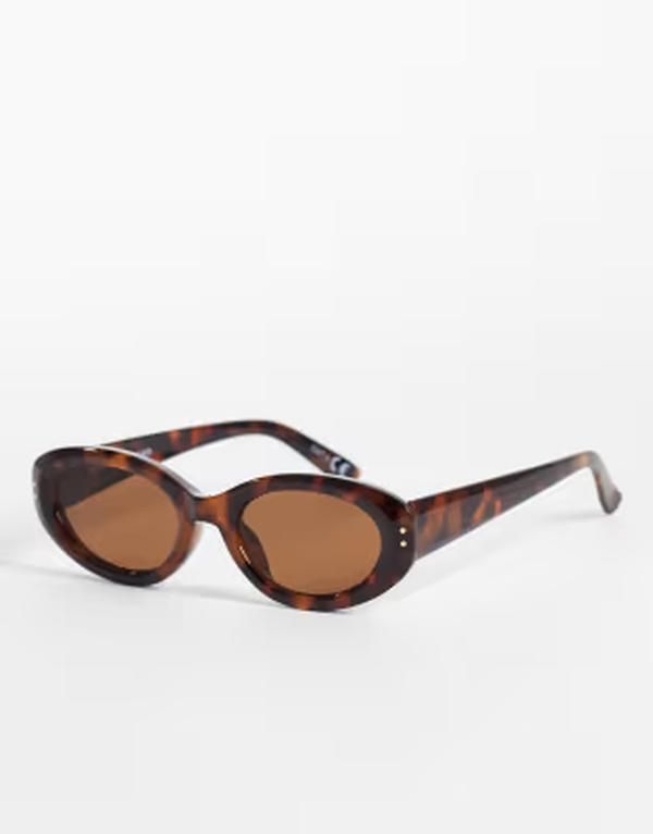 ジーナトリコ レディース アクセサリー サングラス・アイウェア プリント Gina Tricot angled oval sunglasses tortoise printortoise ブラウン