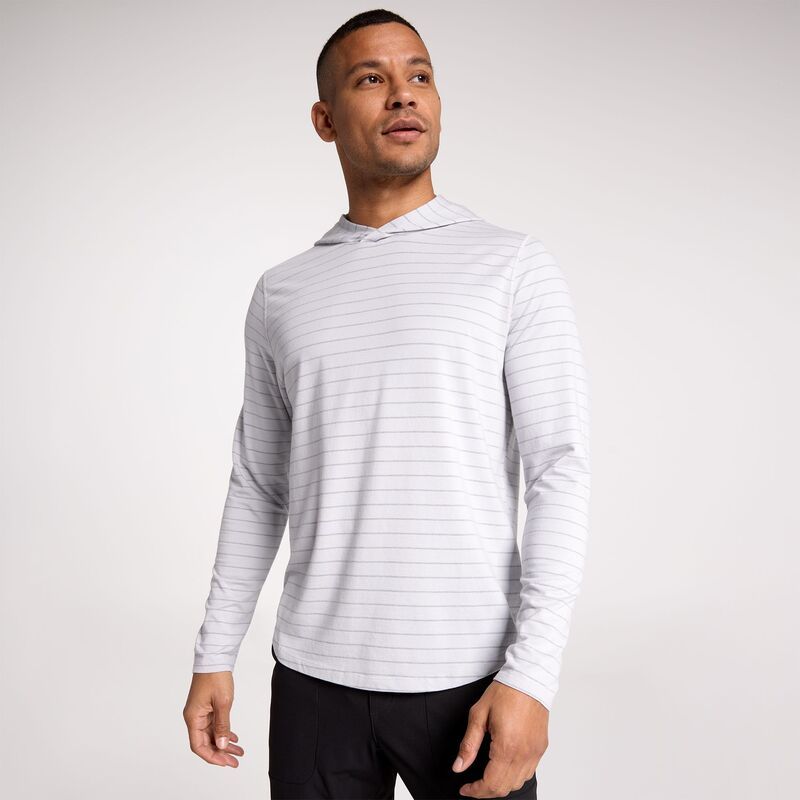ヴァースト メンズ トップス シャツ パーカー VRST Mens Essential Hoodie Light Grey Feeder Stripe グレー