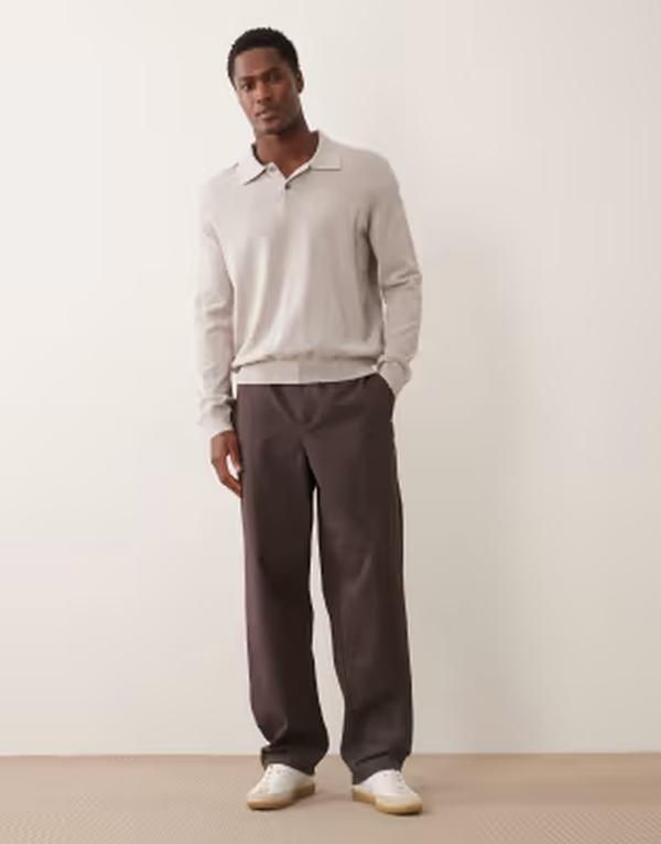 アルケット メンズ トップス Tシャツ ポロシャツ コットン ARKET cotton polo shirt in light Gray グレー