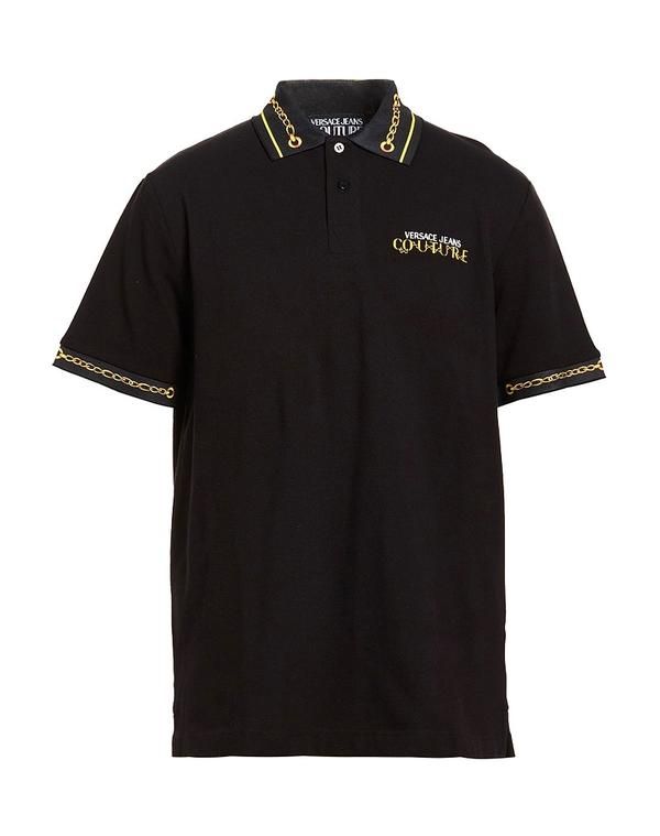 ヴェルサーチ メンズ トップス ポロシャツ VERSACE JEANS COUTURE Black ブラック